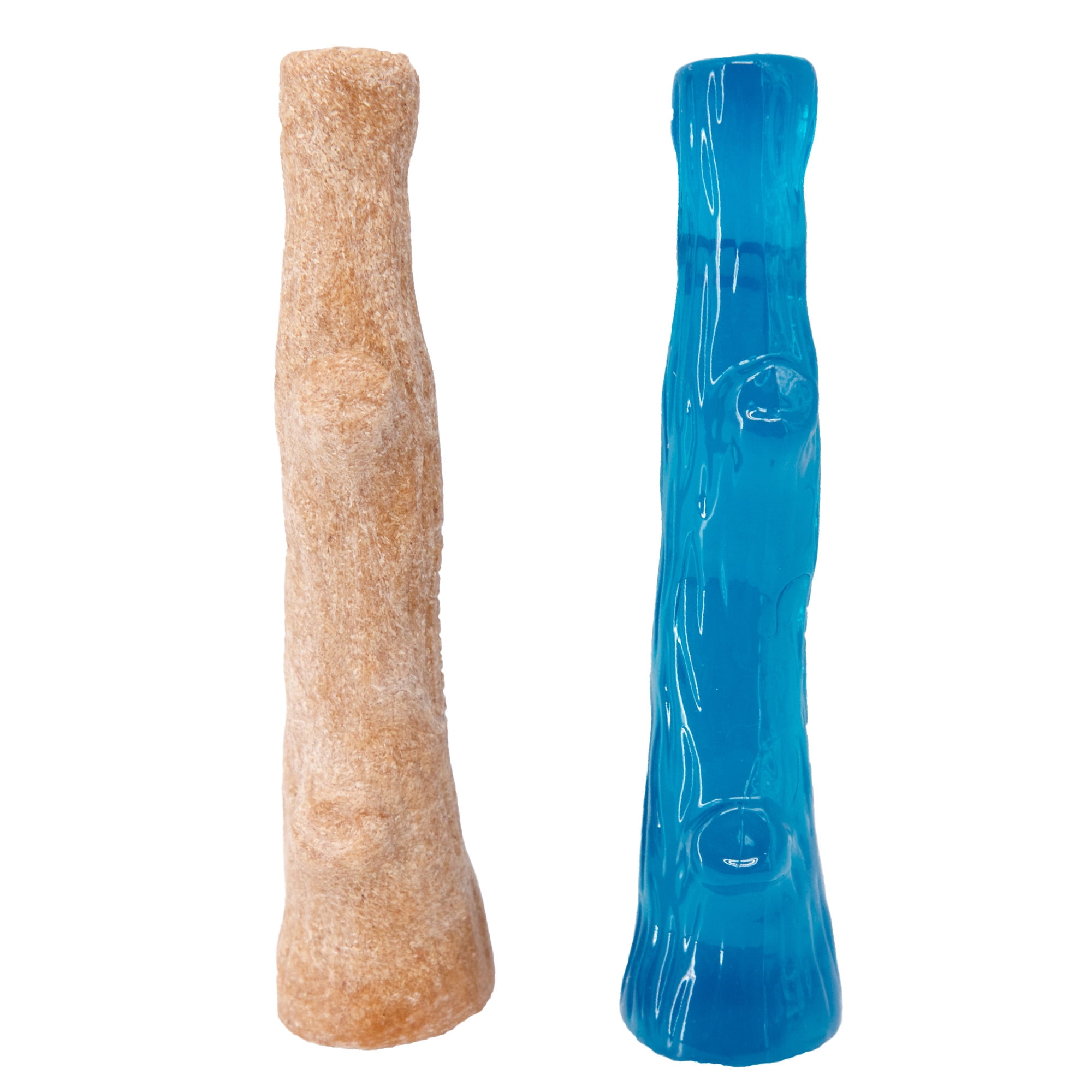 Pupstages by Petstages Puppy 2-Pack Dog Chew Toys – Real-Wood Blend Dogwood & Chewy TPE, Moderate Chewers, Small, 5.3"