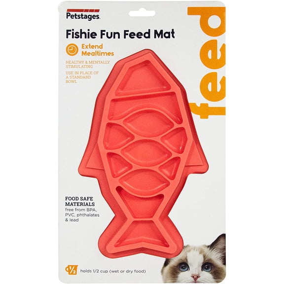 Petstages Fishie Fun, Feed Mat, Slow Feeder Cat Bowl