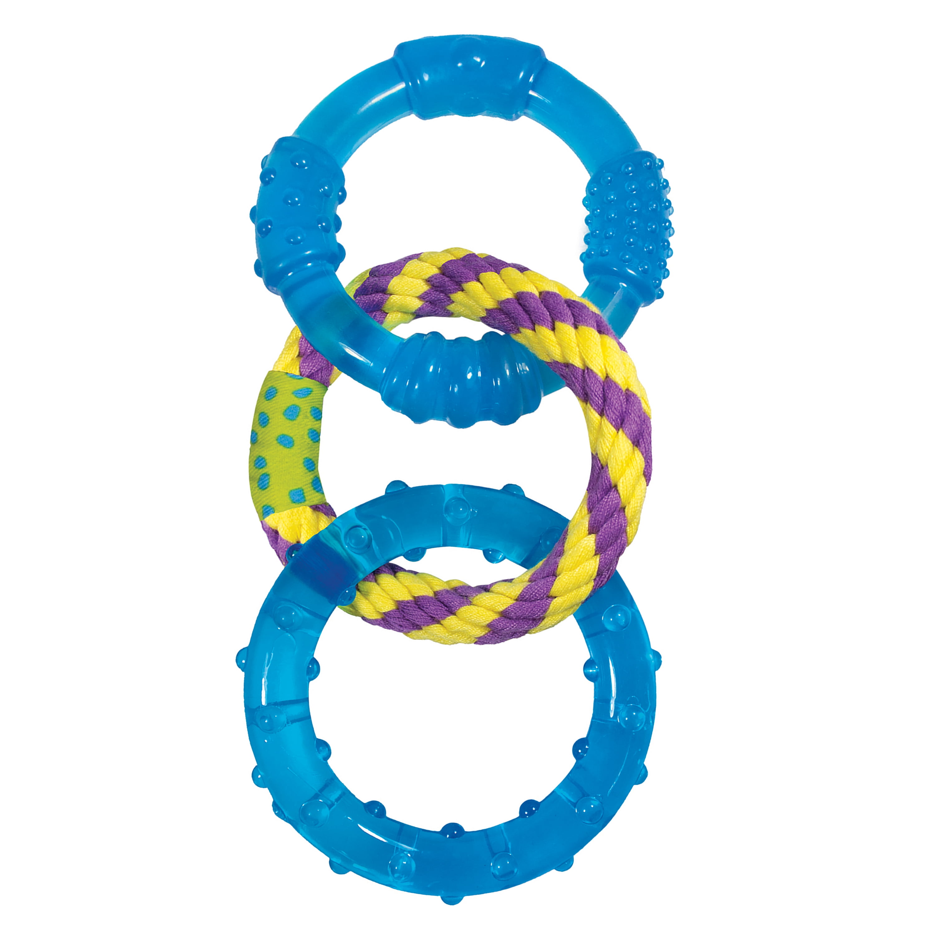 Petstages Orka Dental Links Blue and Yellow Chew Toy