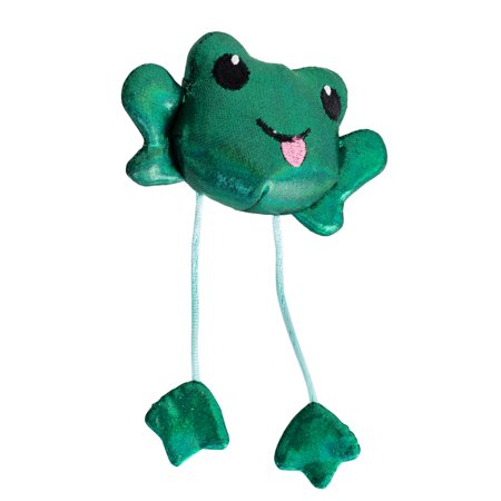Petstages Toss 'N Dangle Frog Catnip Cat Toy, Green, One-Size