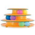 thumbnail image 1 of Catstages Tower of Tracks Interactive 3-Tier Cat Track Toy with Spinning Balls, Orange, 1 of 9