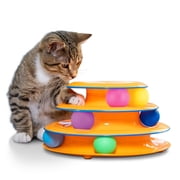 Catstages Tower of Tracks Interactive Cat Toy, 6 Spinning Balls, 10" x 5.3"