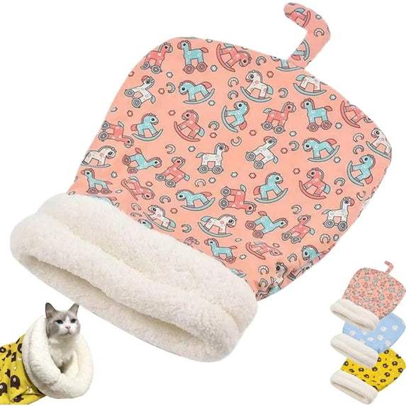 Petsvovo Purrnest Sleeping Bag, Sherum Purrnest Sleeping Bag, Petsboro Purrnest Sleeping Bag, Cat Sleeping Bag for Indoor Cats (Red)