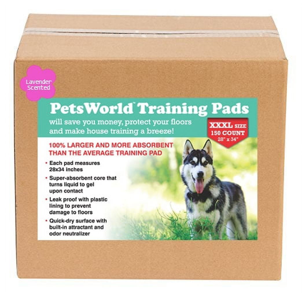Petsworld lavender scent super absorbent puppy training pads, 28 in x