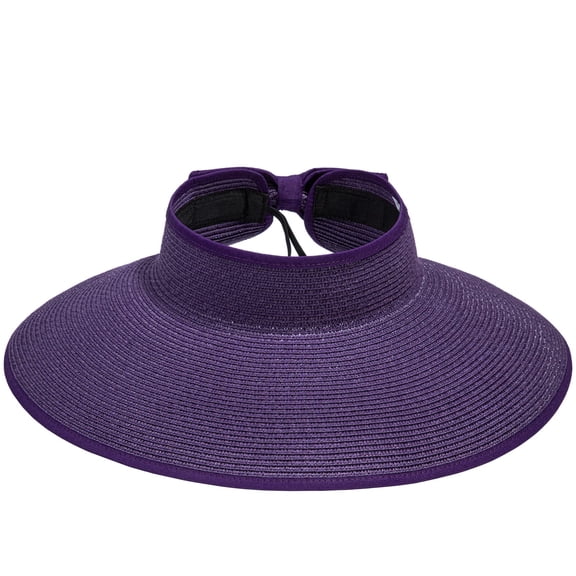 Pett Women's Hats UPF 50+ Wide Brim Roll-Up Straw Sun Hat