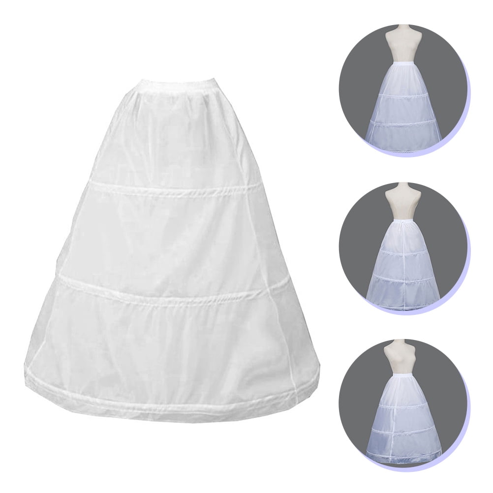 Petticoat Crinoline Floor Length Underskirt Hoop A Line Skirts Hoopless Wedding Dress Ankle