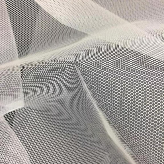 Petticoat Crinoline Net Fabric 56” Wide – Stiff Mesh for Gowns, Dresses & Costumes | Valentina Textile Inc (1/2 Yard, White)