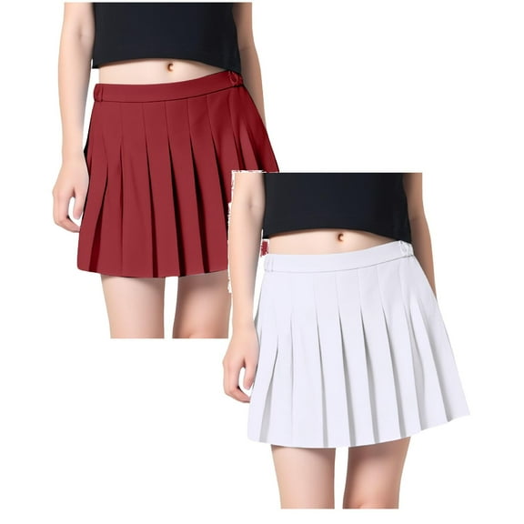 Petticoat Skirt For Girls 4T Toddler Baby Girl Skirts Flared Girls Mini Skorts Stretch Tennis Skater Uniform Athletic Skirts with Shorts Pockets