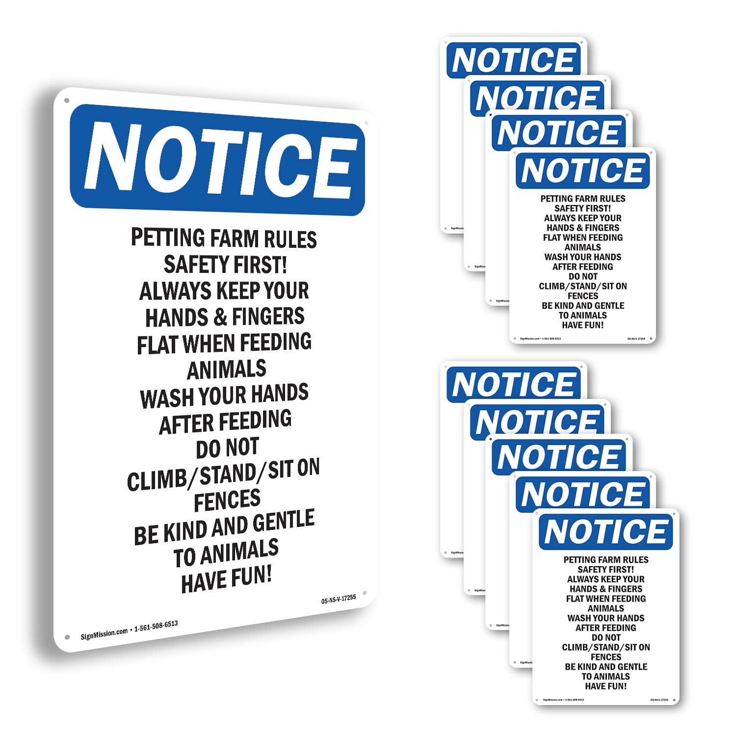 Petting Farm Rules Safety First! OSHA Notice Rigid Plastic Sign 24 Inch ...