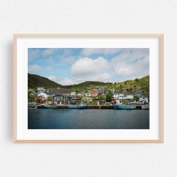 Petty Harbour, Newfoundland - Petty Harbour-Maddox Cove Newfoundland and Labrador Canada Photography Harbor Boat Coast Seaside Landscape Scenic Fishing Oak Framed Wall Art Print 5 x 7 inches