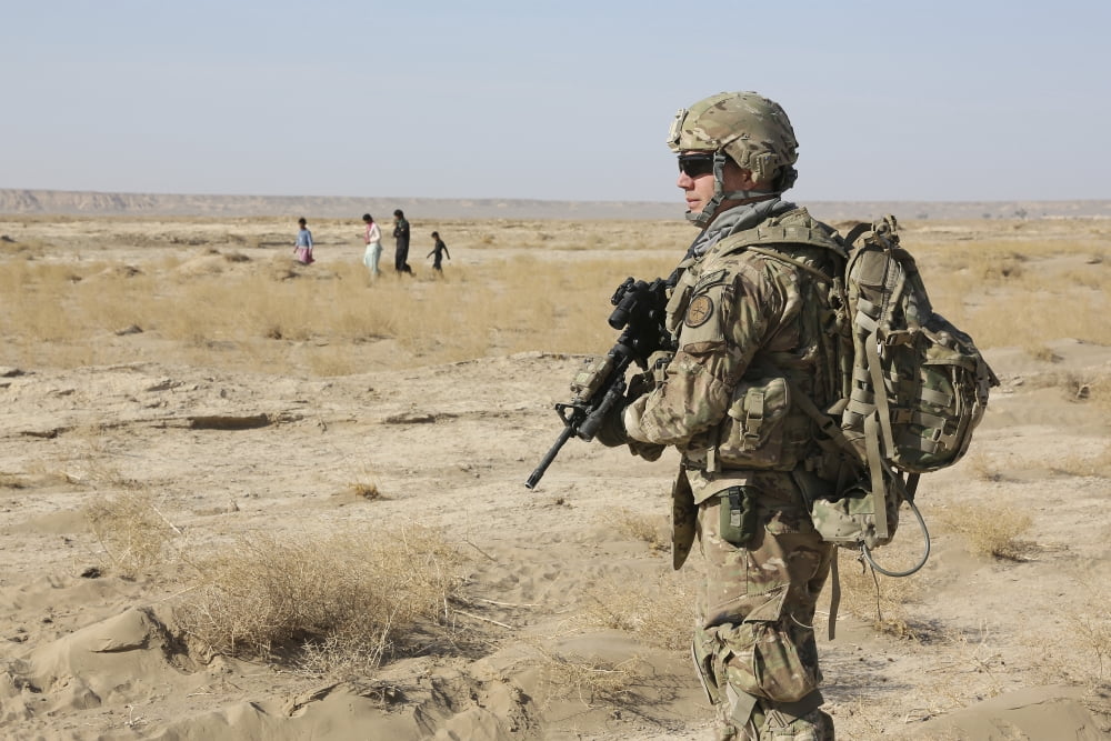Petty Officer maintains security at a site in Afghanistan Canvas Art - Stocktrek Images (35 x 23)