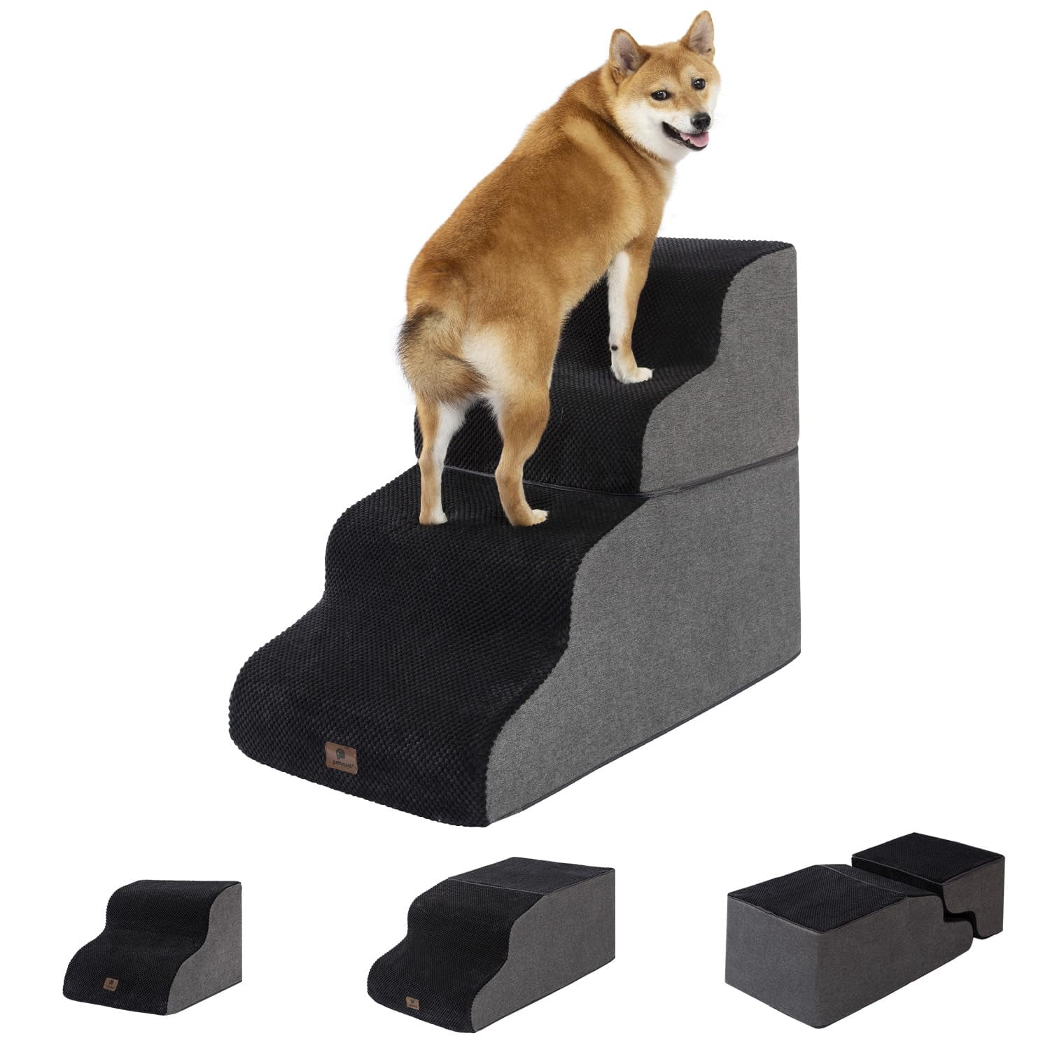 Pettycare Dog Stairs Ramp for High Beds and Couch,Curved Dog Steps for