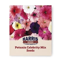 Harris Seeds Celebrity Mix F1 Petunia Seeds, Large Flowered, Compact Plants, 50 Count