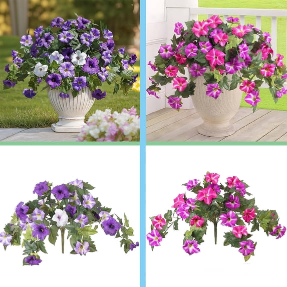 Artificial Petunias Hanging Vines, Faux Flower Plants for Wall Decor, Indoor & Outdoor Patio Wedding Decoration