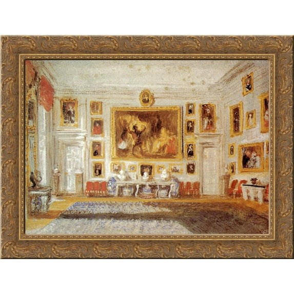 Petworth: the Drawing room 24x20 Gold Ornate Wood Framed Canvas Art by Turner, Joseph Mallord William