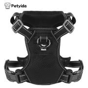 Petyida Reflective Dog Harness No Pull, for Small to Large Dogs, Adjustable Soft Padded Pet Vest, Dog Vest Harness With Handle, Black, L