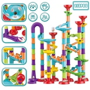 مجموعة ألعاب Petyoung Glow Marble Run Elevator STEM، 113 قطعة من مكعبات البناء التعليمية للأطفال من سن 4 إلى 8 سنوات