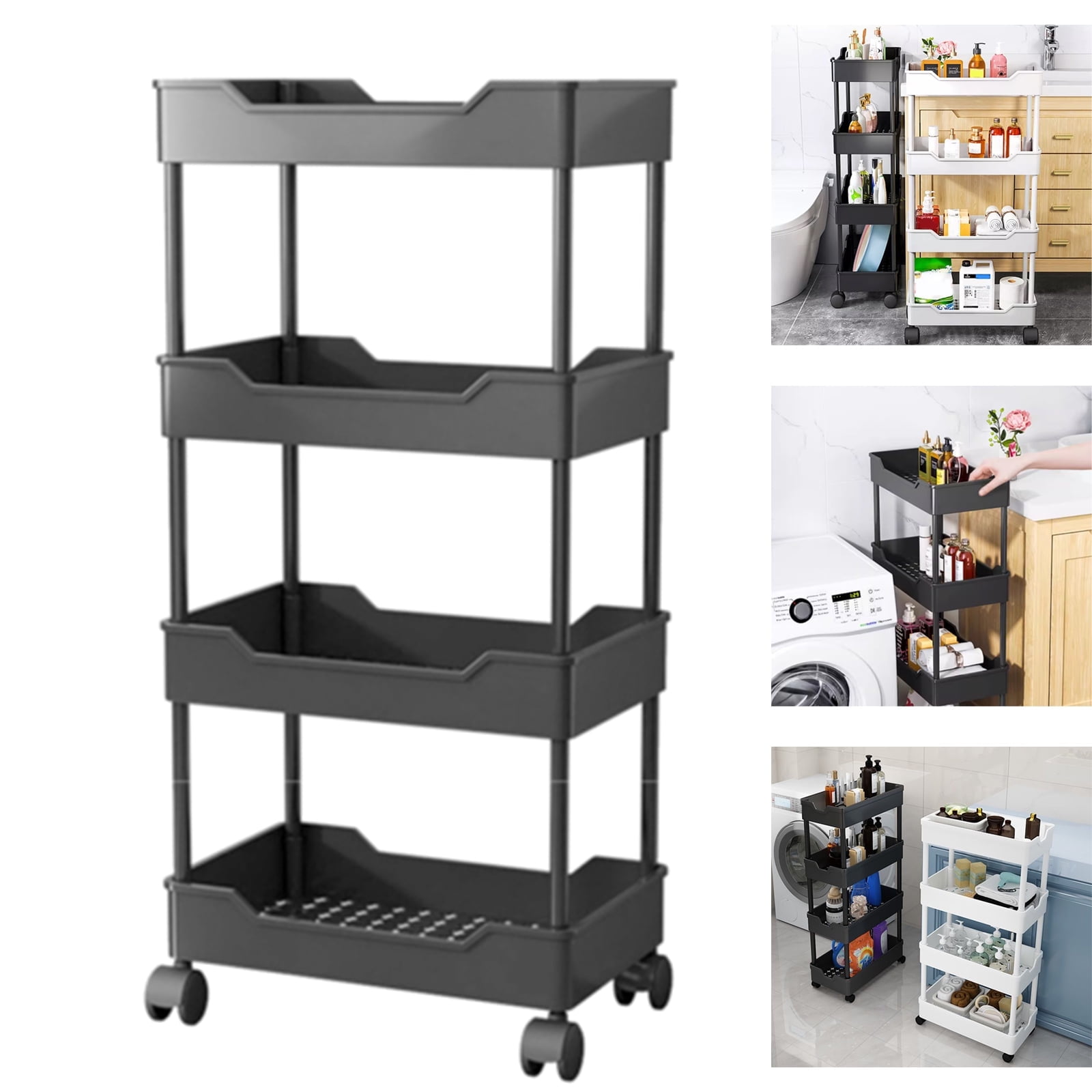 DecMode Bronze Metal Deep Set Wire Basket Storage Cart with