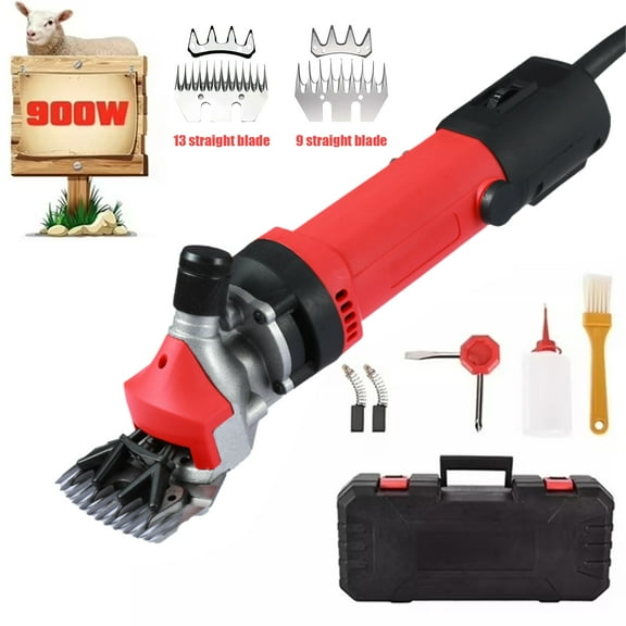 Petyoung 900W Electric Sheep Shears, 6-Speed Professional Grooming Clippers for Thick Coat Animals, Cats, Dogs, Pets, 2 Blade(13 + 9 Tooth Blade)