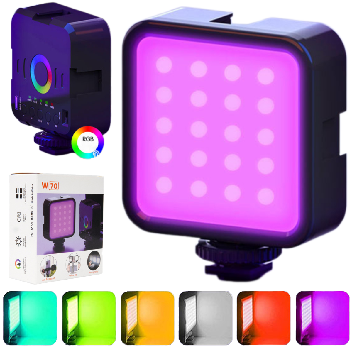 Luce LED Pixel G1s RGB Per Fotografia - 12W, Temperatura 2500K-8500K, CRI≥97, Batteria Integrata 3200mAh Con Rotazione 360° E 12 Scenari