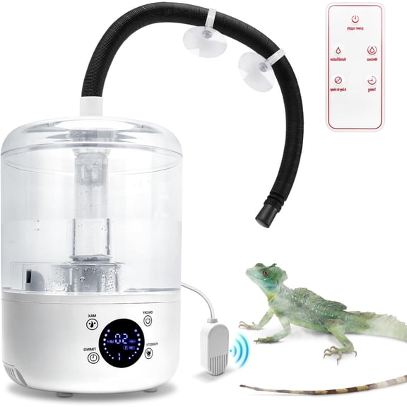 Petyoung Reptile Humidifier, 4L Reptile Fogger with Humidity Control Sensor, Timer & 3 Adjustable Mist Levels, for Reptiles Amphibians Snake Herps