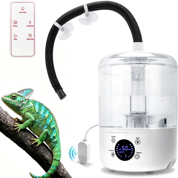 Petyoung Reptile Humidifier, 4L Reptile Fogger with Humidity Control Sensor, Timer & 3 Adjustable Mist Levels, for Reptiles Amphibians Snake Herps