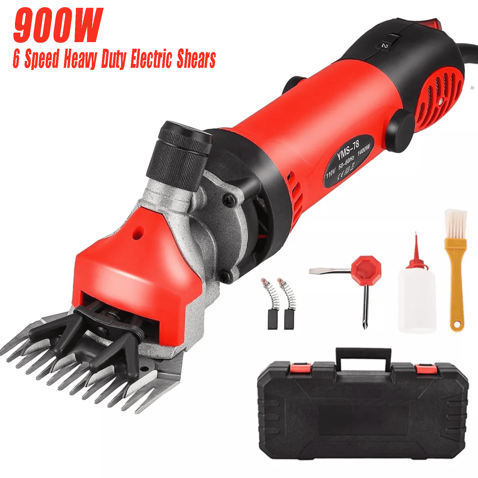Petyoung Sheep Shears 900W, Professional Electric Sheep Clippers, Farm Livestock Grooming Kit, 6 Speed Heavy Duty Electric Shears for Thick Coat Animals,Cats, Dogs, Pets