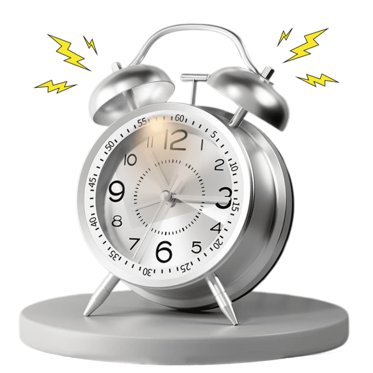 Loud Alarm Clock For Heavy Sleepers - ABS Twin Bell Analog Clock With Silent Operation & Large Numbers (Orange)