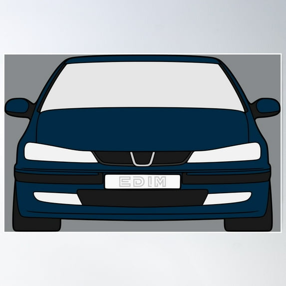 Peugeot 406 Front Blue Color Poster Wall Art, Modern Wall Decor For Living Room Bedroom, 8x12 UNFRAMED
