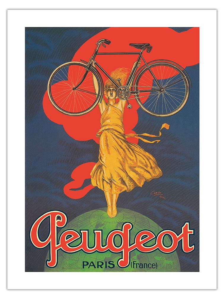 Peugeot Bicycles Paris France Vintage Advertising Poster by Jean