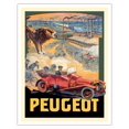 thumbnail image 1 of Peugeot Cycles Automobiles - Vintage Automobile Poster by Francisco Tamagno c.1908 - Fine Art Matte Paper Print (Unframed) 11x14in, 1 of 4