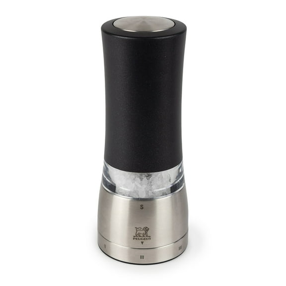 Peugeot Daman Electric Salt Mill, Iridescent Black, 7 Inch