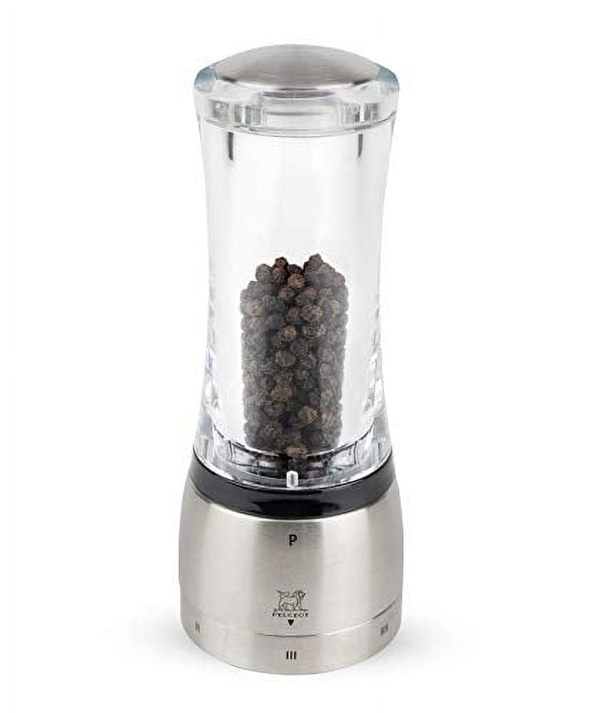 Stainless Steel and Acrylic 6.5 Inch Pepper Mill