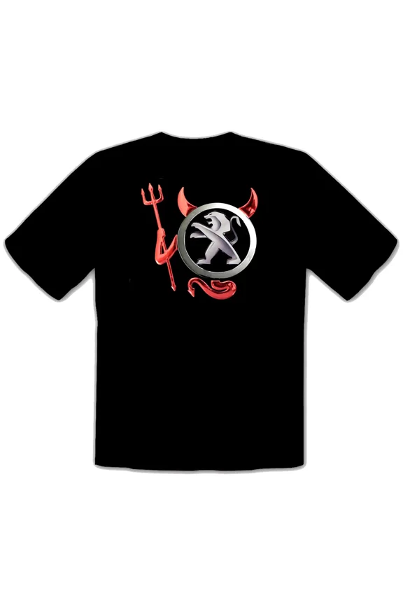 Peugeot Devil Teufel Auto Logo Schwarz T-SHIRT -215
