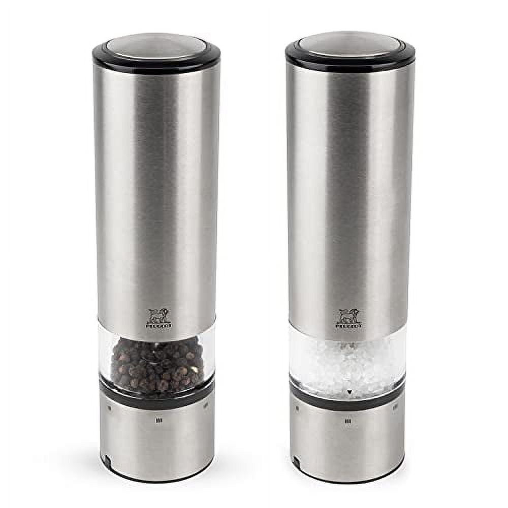 Stainless Steel Electric Salt and Pepper Mill Set with LED Light