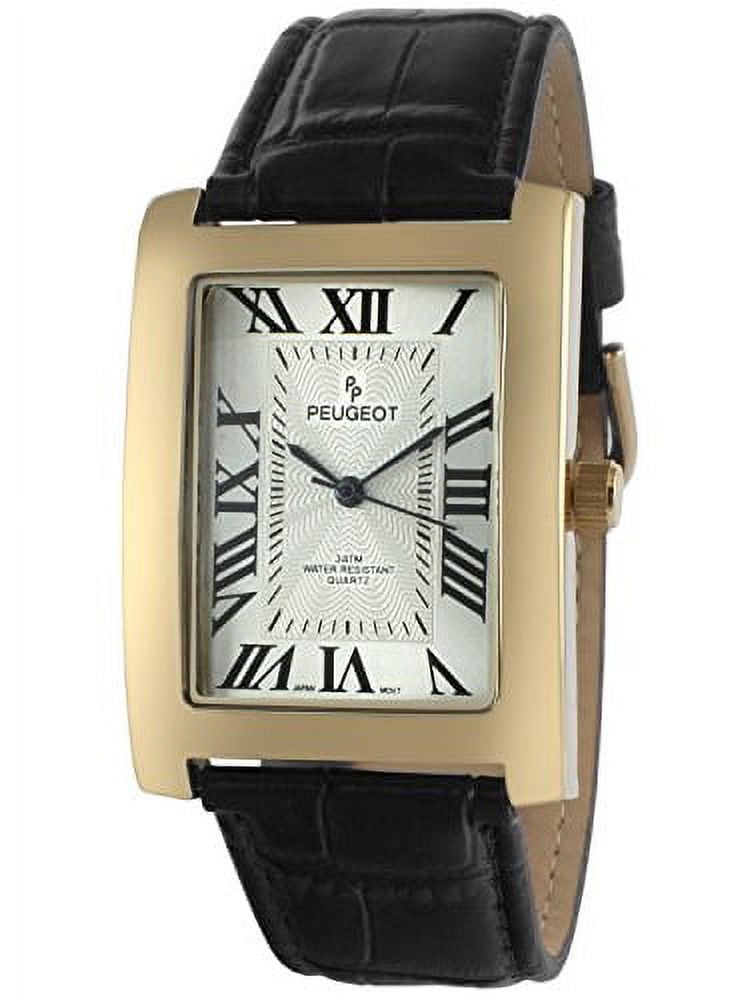 Peugeot Men's Vintage Rectangular Strap Watch