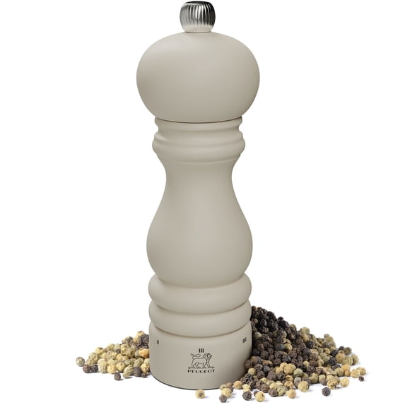 Peugeot Paris u'Select 7-inch Pepper Mill - Manual Rock Pepper Mill with Adjustable Precision Grinding, Stainless Steel & Beechwood, Sustainable & Elegant Kitchen Tool - NEW 2024 Color (Ash)