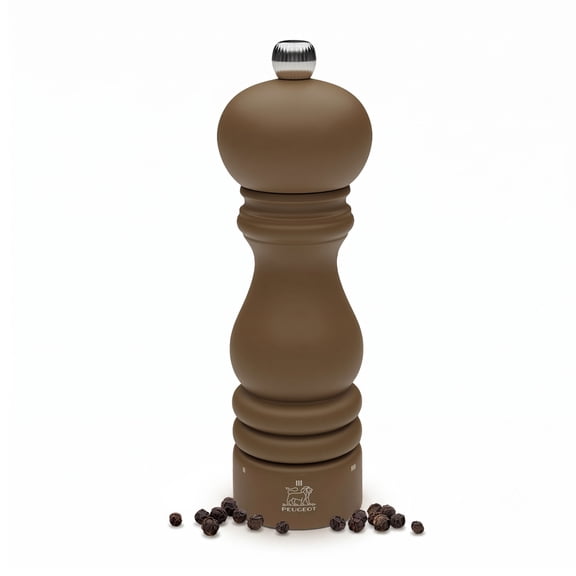 Peugeot Paris u'Select 7-inch Pepper Mill - Manual Rock Pepper Mill with Adjustable Precision Grinding, Stainless Steel & Beechwood, Sustainable & Elegant Kitchen Tool (Mocha)