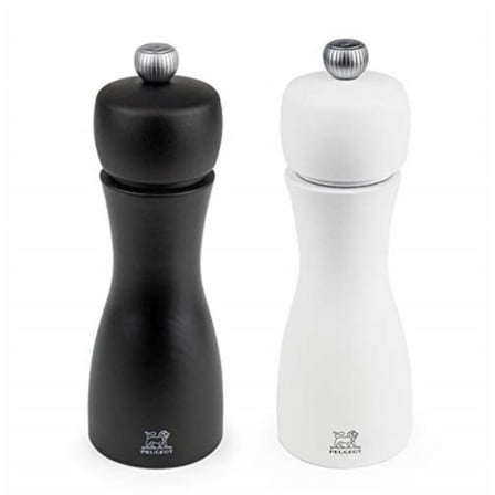 Peugeot Tahiti Duo 6 Inch Salt & Pepper Mill Set, Black and White