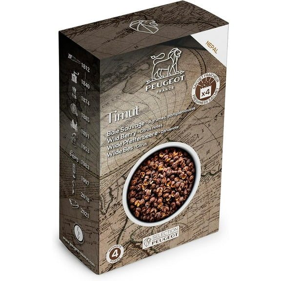 Peugeot Timut Nepalese Wild Pepper, 40g - 4 fresh sachets of 10g