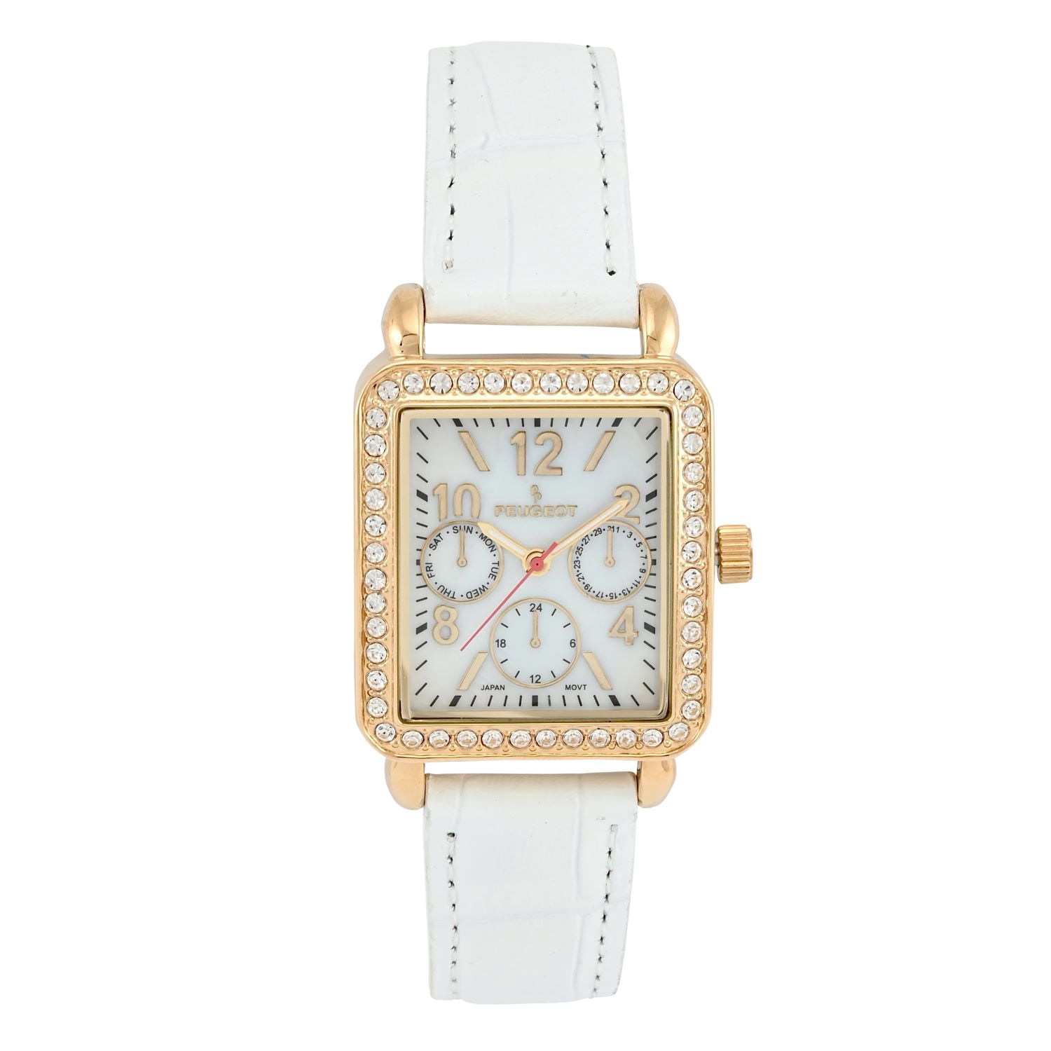 Seiko Tank Peugeot Women's Classic Rectangular Watch - 14K Gold Plated  Case, Leather Band, Easy-Read Dial (Fits 5.5"-7.5" Wrist) Peugeot Women's  Gold Watch