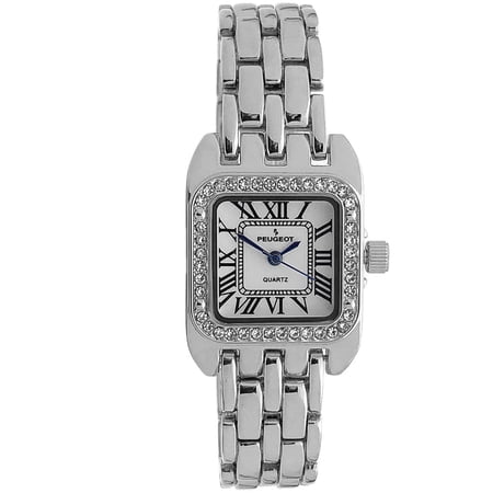 Peugeot Women's 24mm Silver Tank Panther Link Bracelet Watch
