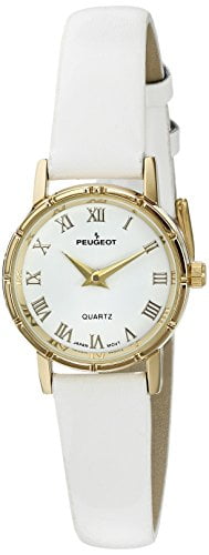 Peugeot Women's 3051WT Vintage 14K Gold-Plated White Face Roman
