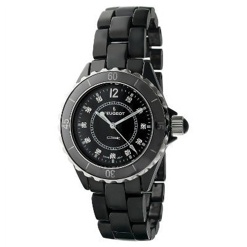 Peugeot Women s Black Genuine Ceramic Swiss Watch Walmart