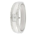 thumbnail image 1 of Peugeot Women's Silver-Tone Crystal Accented Cuff Bangle Fashion Watch, 1 of 3