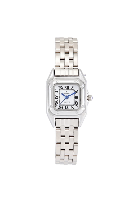 Peugeot Womens 20x22mm Silver-Tone Panther Link Bracelet Watch