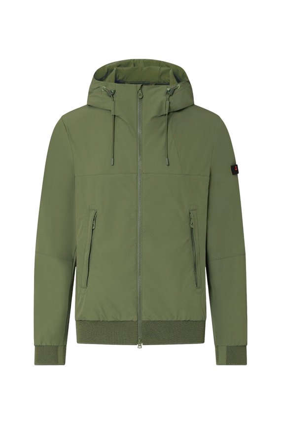Short Matte Green Technical Stretch Nylon Jacket (Men's)