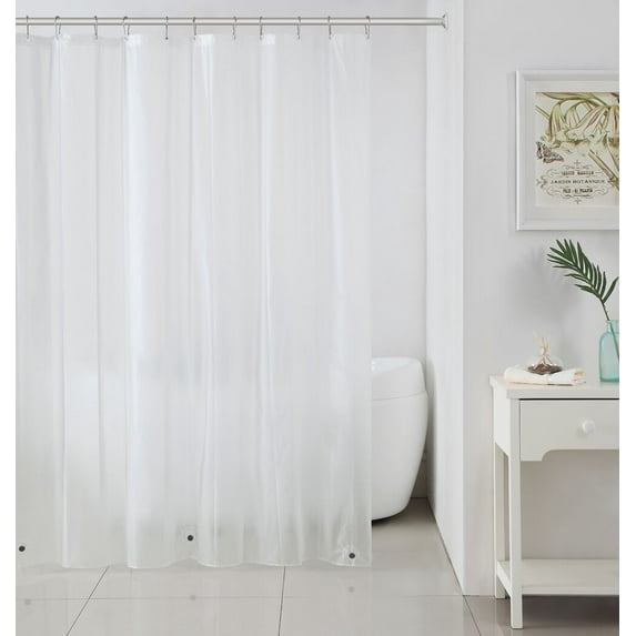Peva Plastic Shower Curtain Liners With Magnets By Victoria Classics - Frosty Clear