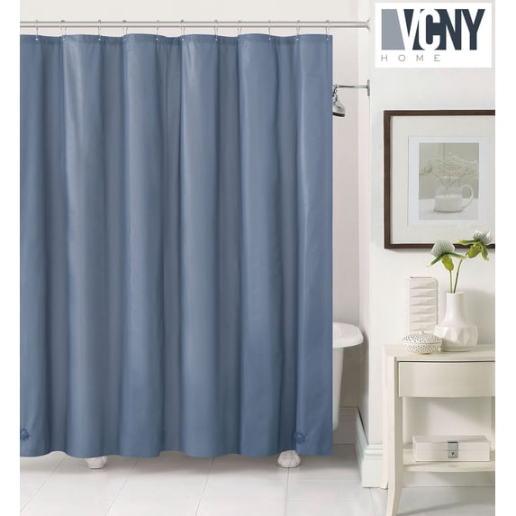 Peva Plastic Shower Curtain Liners With Magnets By Victoria Classics - Slate Blue