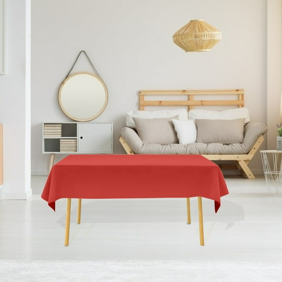 Peva Tablecloth Cozival Disposable Peva Tablecloth, 54X108 Inch Plastic Table Cover for Kitchen & Dining - Eco-Friendly Material, Leak-Proof, Wrinkle-Resistant, for Parties, Eco Table Cover, Red